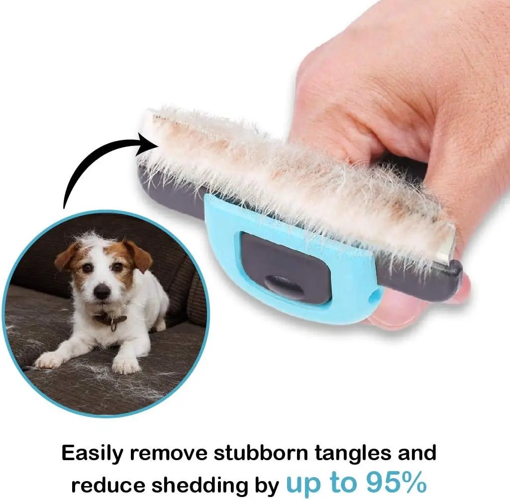 Stainless Steel Pet Dematting Comb for Dogs & Cats - Deshedding Undercoat Rake Brush with Dense Teeth - Professional Grooming To - Lily.sg Global Shopping