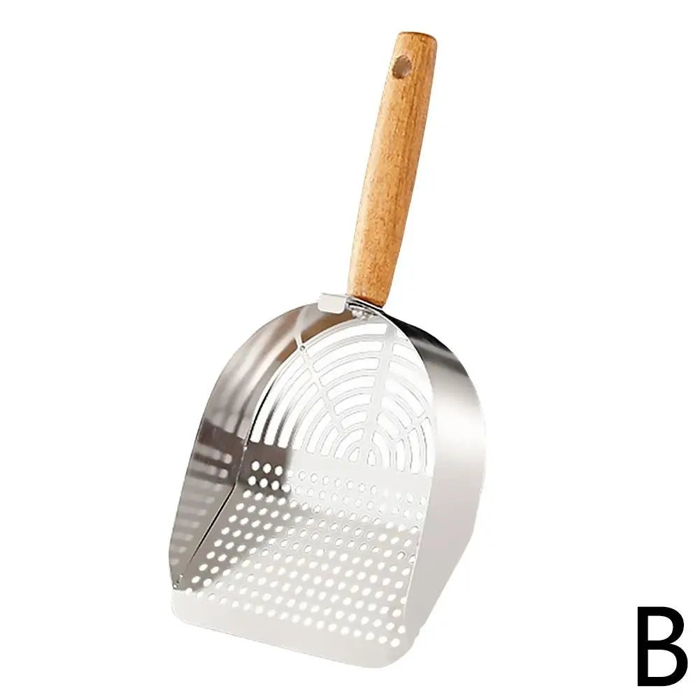 Steel Cat Litter Scoop Long Handle Pet Waste Shovel Cleaning Tool For Tofu Sand Litter Box Cats Supplies - Lily.sg Global Shopping