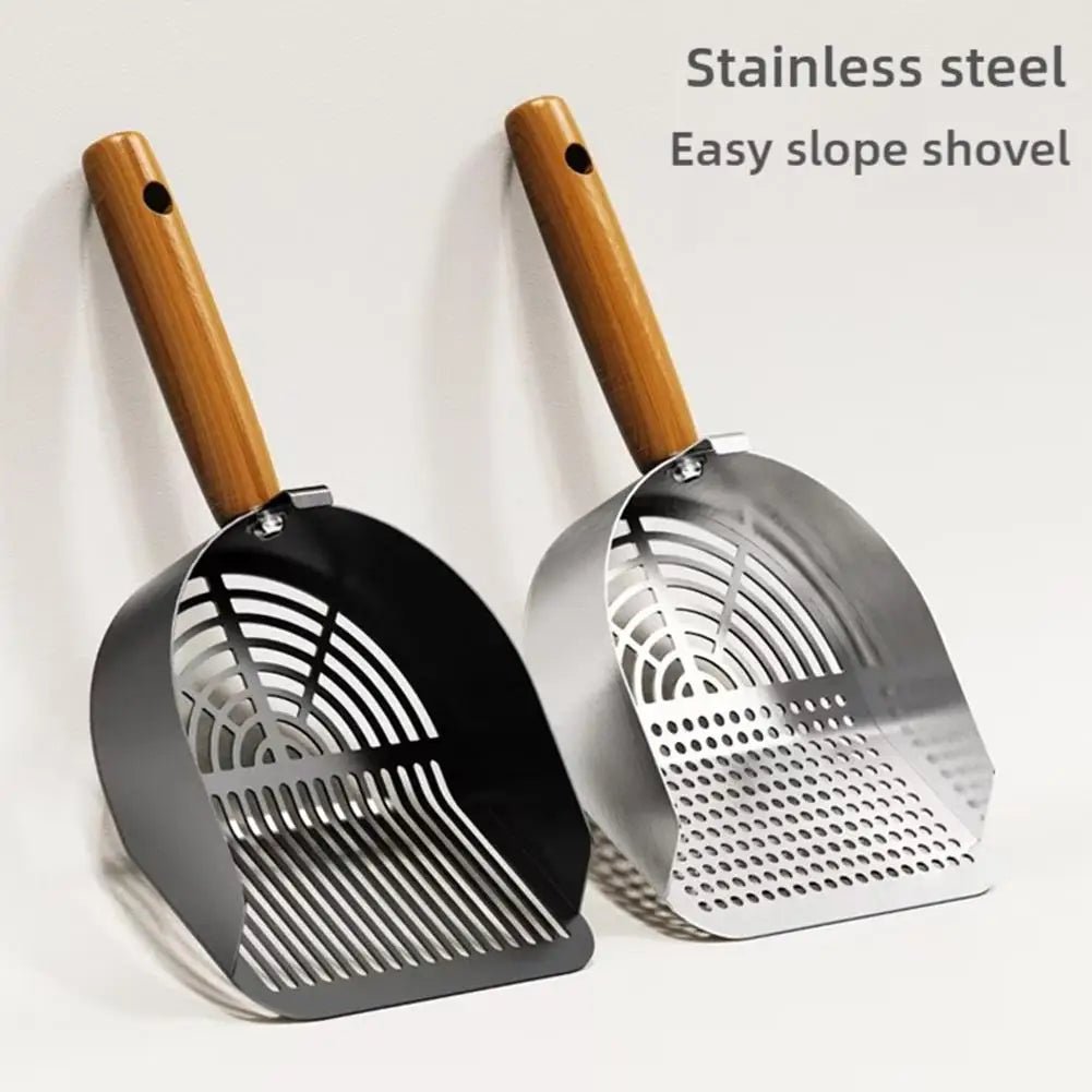 Steel Cat Litter Scoop Long Handle Pet Waste Shovel Cleaning Tool For Tofu Sand Litter Box Cats Supplies - Lily.sg Global Shopping
