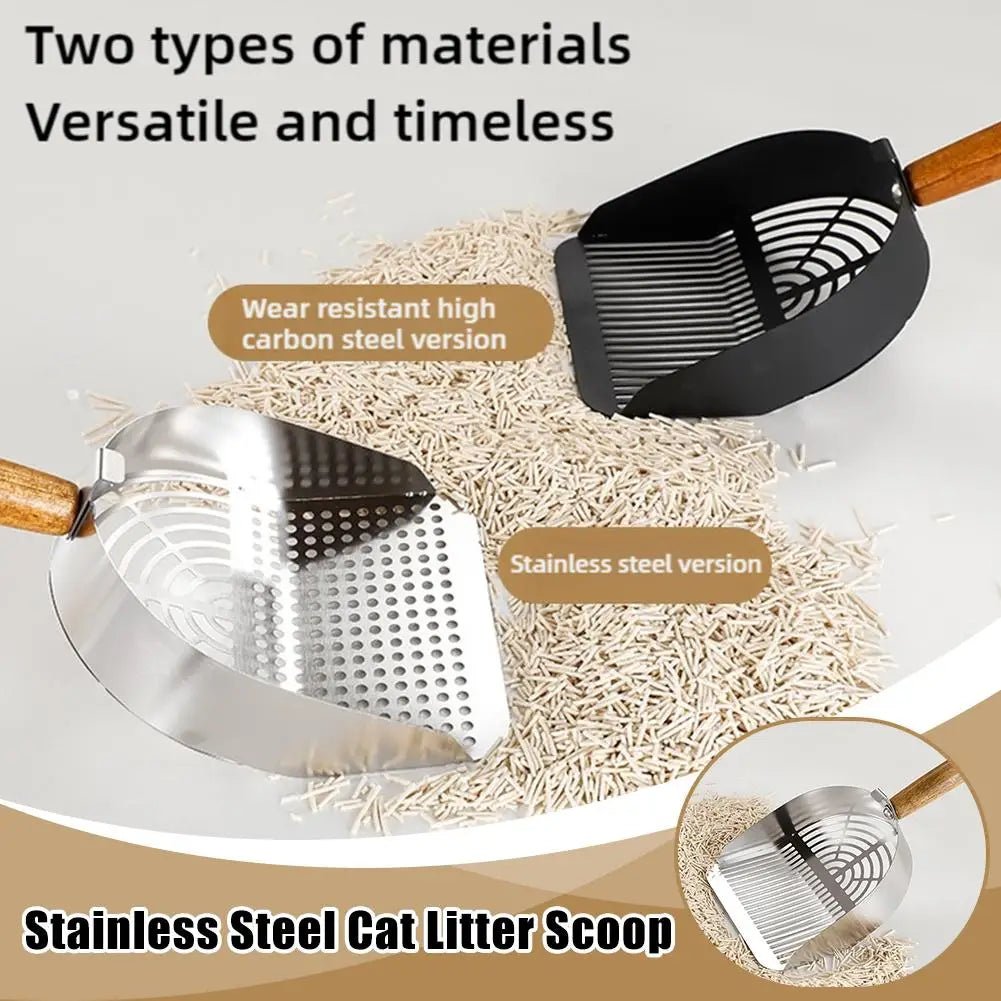 Steel Cat Litter Scoop Long Handle Pet Waste Shovel Cleaning Tool For Tofu Sand Litter Box Cats Supplies - Lily.sg Global Shopping