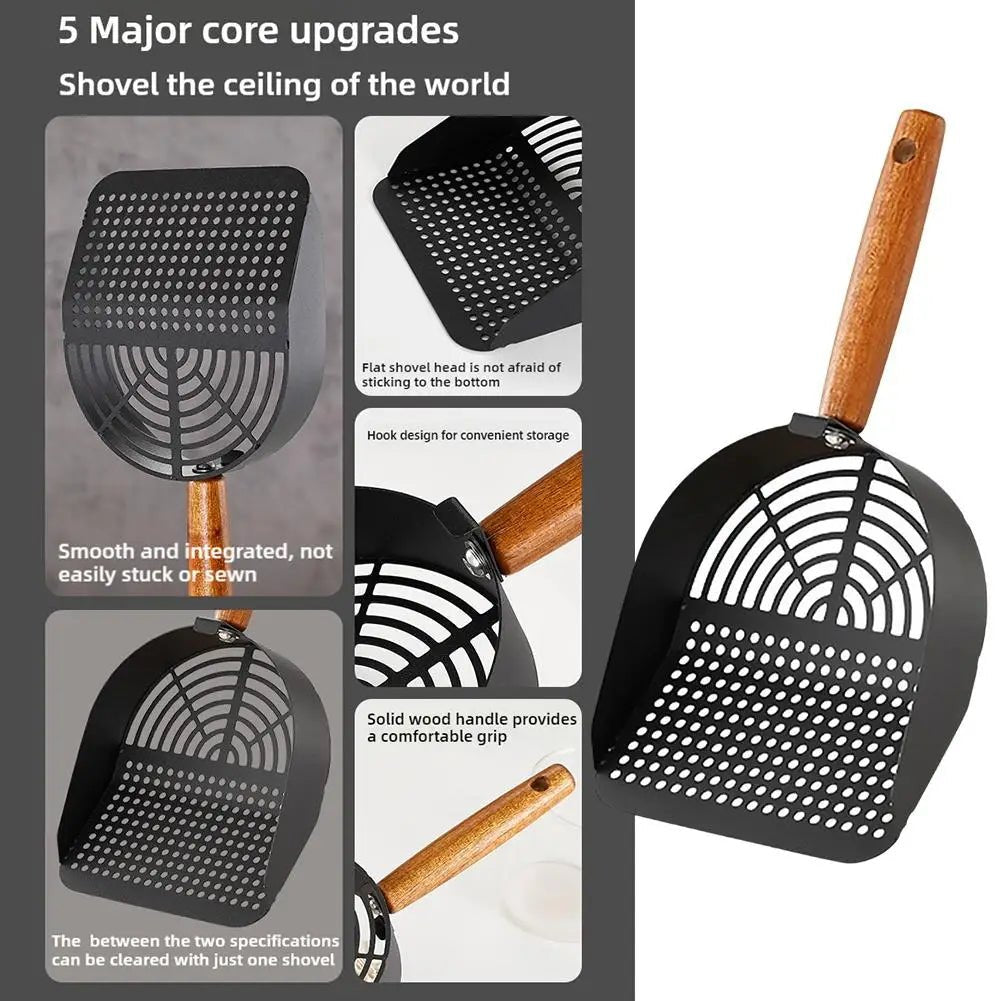 Steel Cat Litter Scoop Long Handle Pet Waste Shovel Cleaning Tool For Tofu Sand Litter Box Cats Supplies - Lily.sg Global Shopping