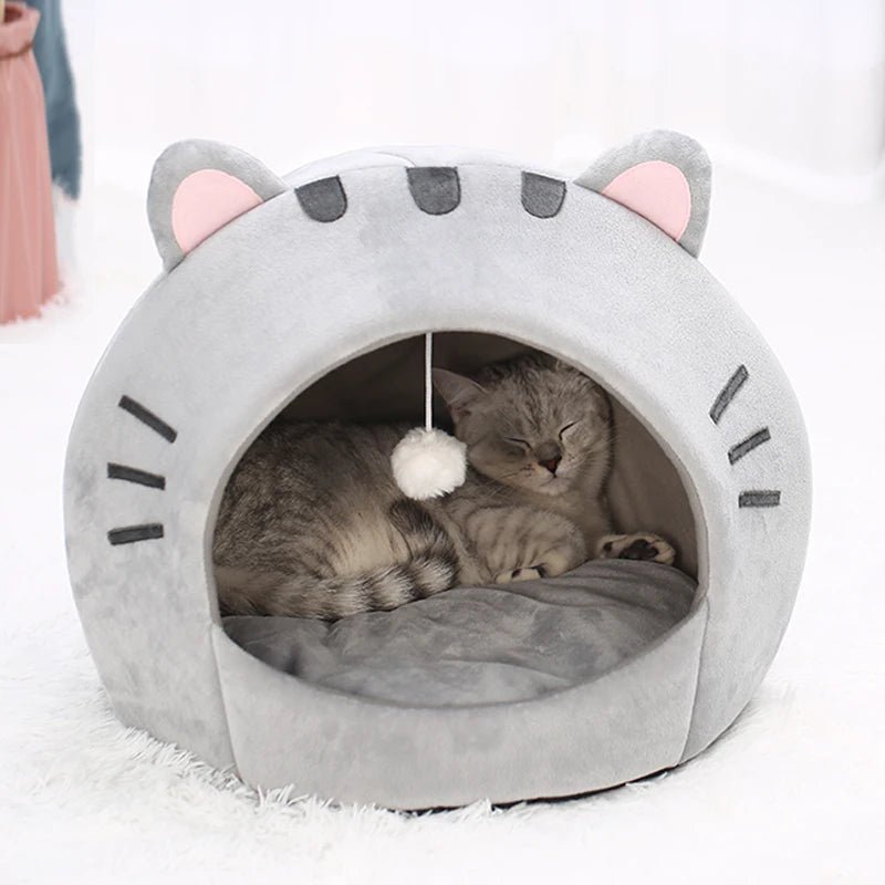Super Cat Bed Warm Pet House Kitten Cave Cushion Cat House Warm Sleeping Dog Basket Tent Small Dog Mat Supplies Bed For Cats - Lily.sg Global Shopping