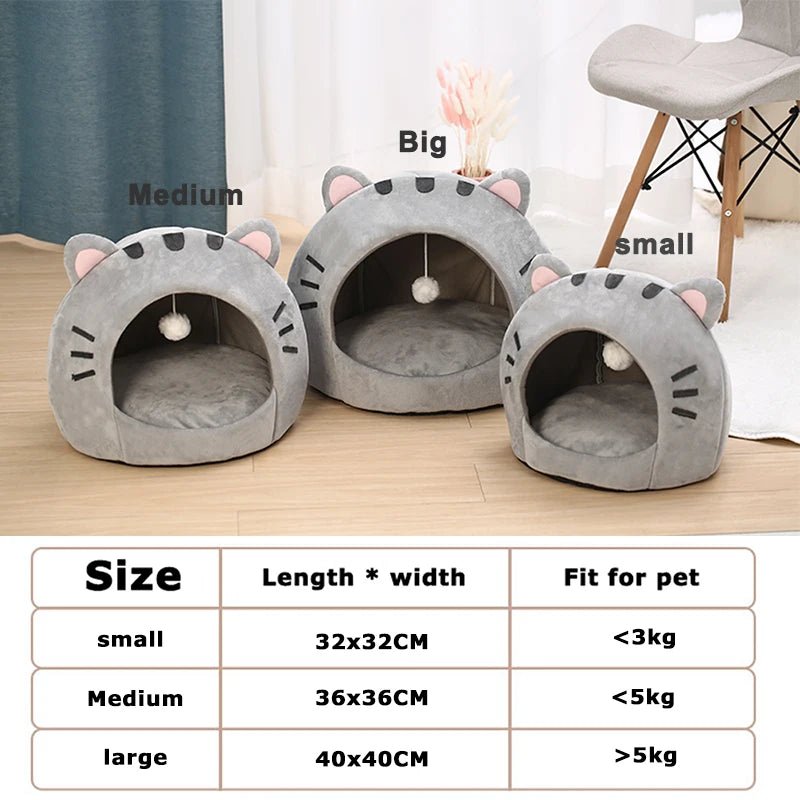 Super Cat Bed Warm Pet House Kitten Cave Cushion Cat House Warm Sleeping Dog Basket Tent Small Dog Mat Supplies Bed For Cats - Lily.sg Global Shopping