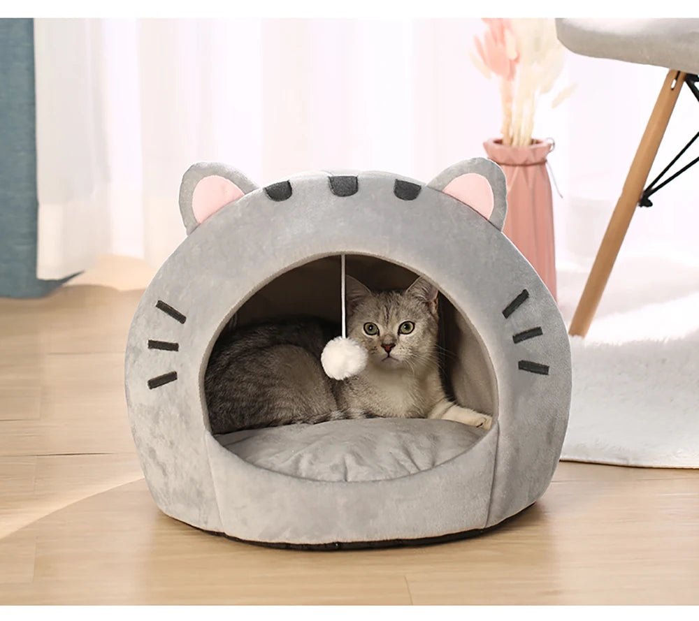 Super Cat Bed Warm Pet House Kitten Cave Cushion Cat House Warm Sleeping Dog Basket Tent Small Dog Mat Supplies Bed For Cats - Lily.sg Global Shopping
