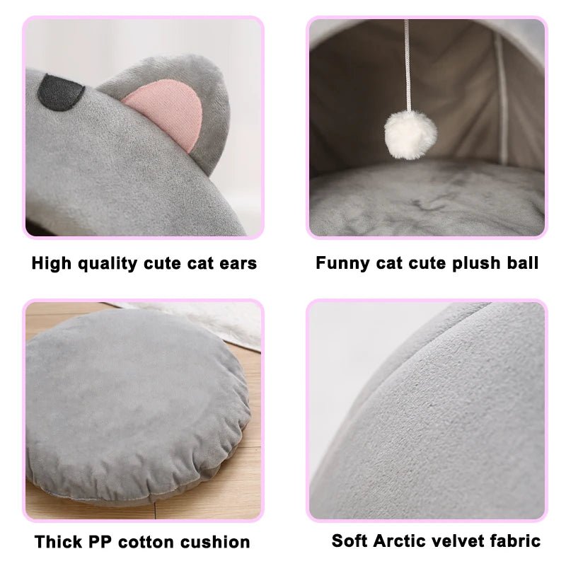 Super Cat Bed Warm Pet House Kitten Cave Cushion Cat House Warm Sleeping Dog Basket Tent Small Dog Mat Supplies Bed For Cats - Lily.sg Global Shopping