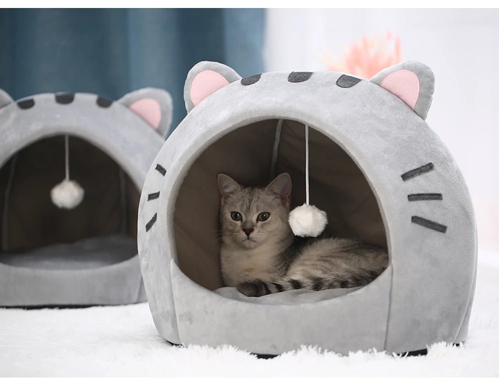 Super Cat Bed Warm Pet House Kitten Cave Cushion Cat House Warm Sleeping Dog Basket Tent Small Dog Mat Supplies Bed For Cats - Lily.sg Global Shopping