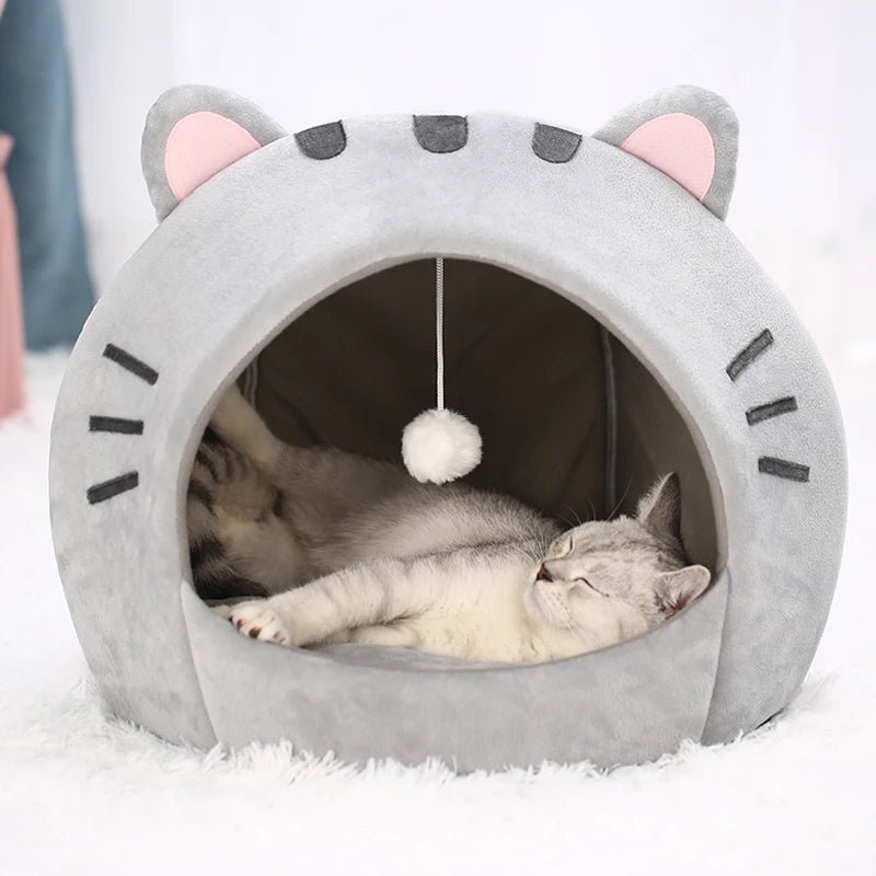 Super Cat Bed Warm Pet House Kitten Cave Cushion Cat House Warm Sleeping Dog Basket Tent Small Dog Mat Supplies Bed For Cats - Lily.sg Global Shopping