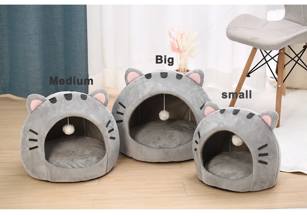 Super Cat Bed Warm Pet House Kitten Cave Cushion Cat House Warm Sleeping Dog Basket Tent Small Dog Mat Supplies Bed For Cats - Lily.sg Global Shopping