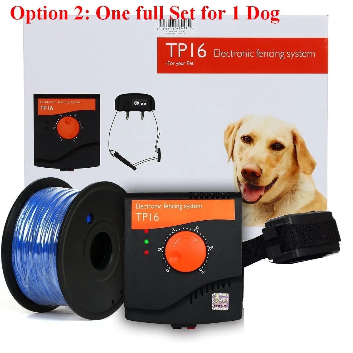 TP16 Pet Dog Electric Fence, Rechargeable Waterproof, 6 Level, Dog Wired Fence Containment, Pet Training Collar, Anti Run Away - Lily.sg Global Shopping