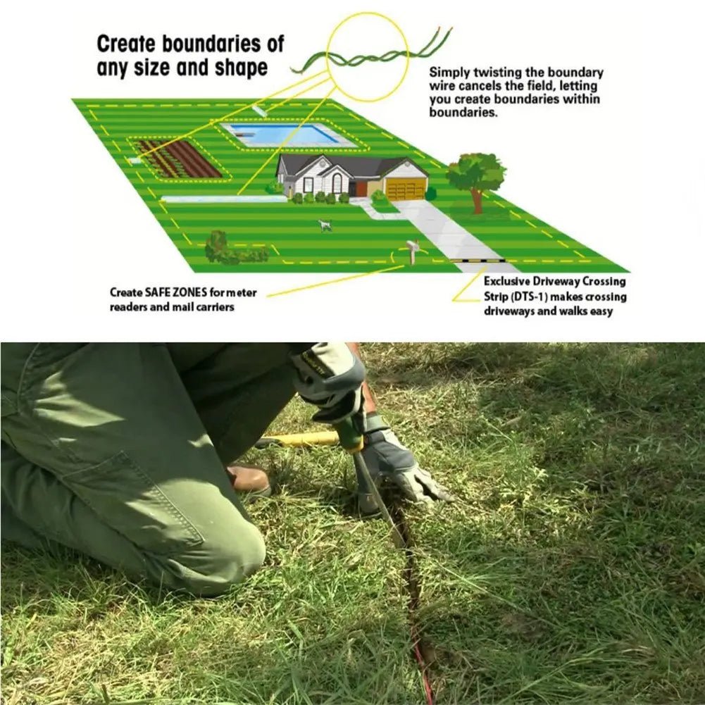 TP16 Pet Dog Electric Fence, Rechargeable Waterproof, 6 Level, Dog Wired Fence Containment, Pet Training Collar, Anti Run Away - Lily.sg Global Shopping