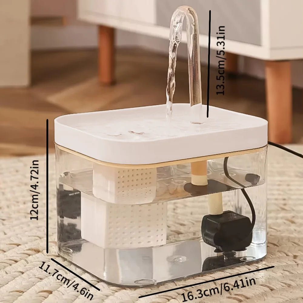 Transparent cat drinking fountain automatic circulating live water drinking basin dog smart drinking fountain pet supplies - Lily.sg Global Shopping