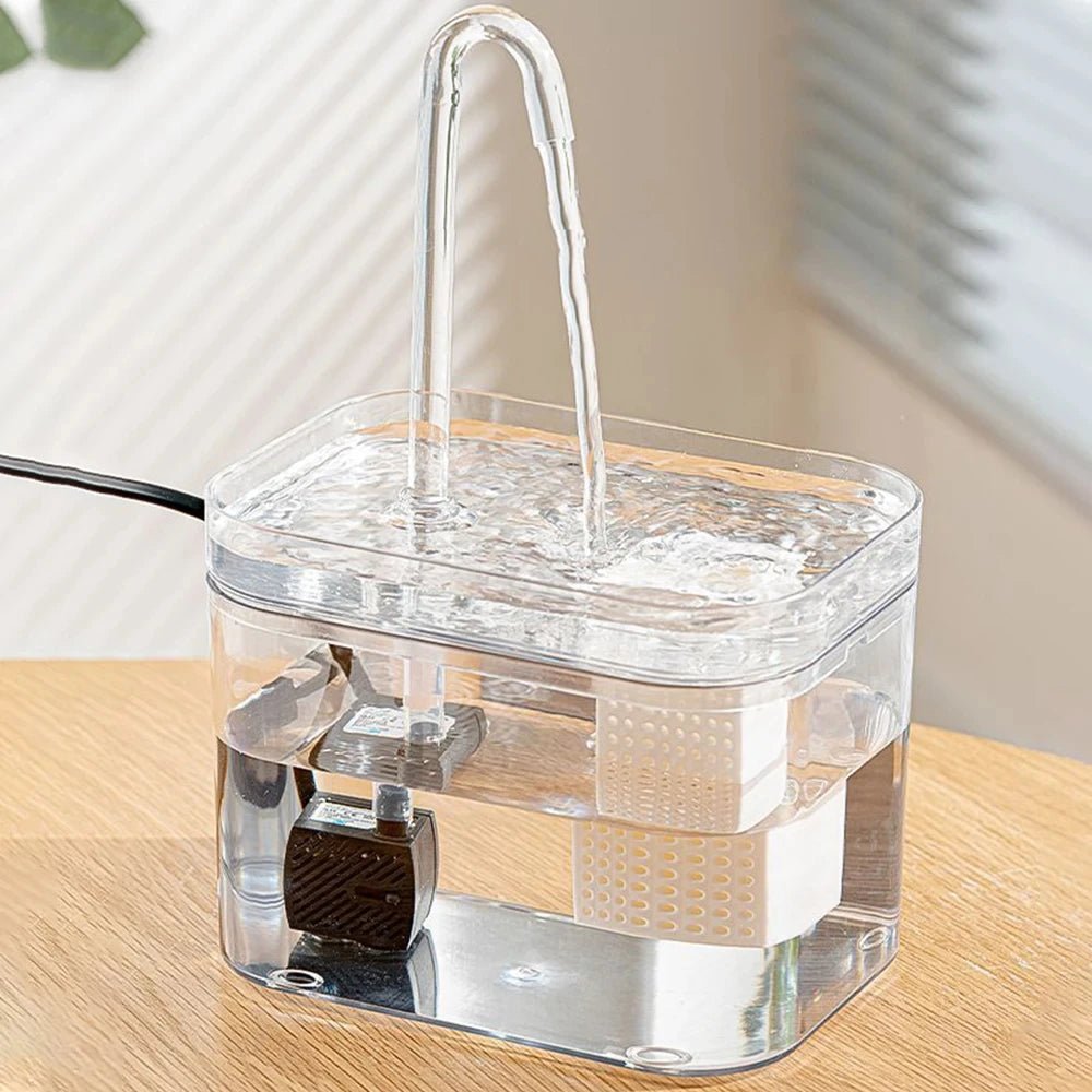 Transparent cat drinking fountain automatic circulating live water drinking basin dog smart drinking fountain pet supplies - Lily.sg Global Shopping
