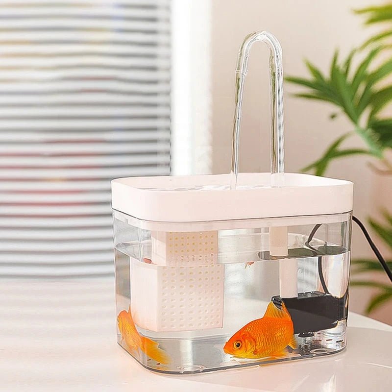 Transparent cat drinking fountain automatic circulating live water drinking basin dog smart drinking fountain pet supplies - Lily.sg Global Shopping