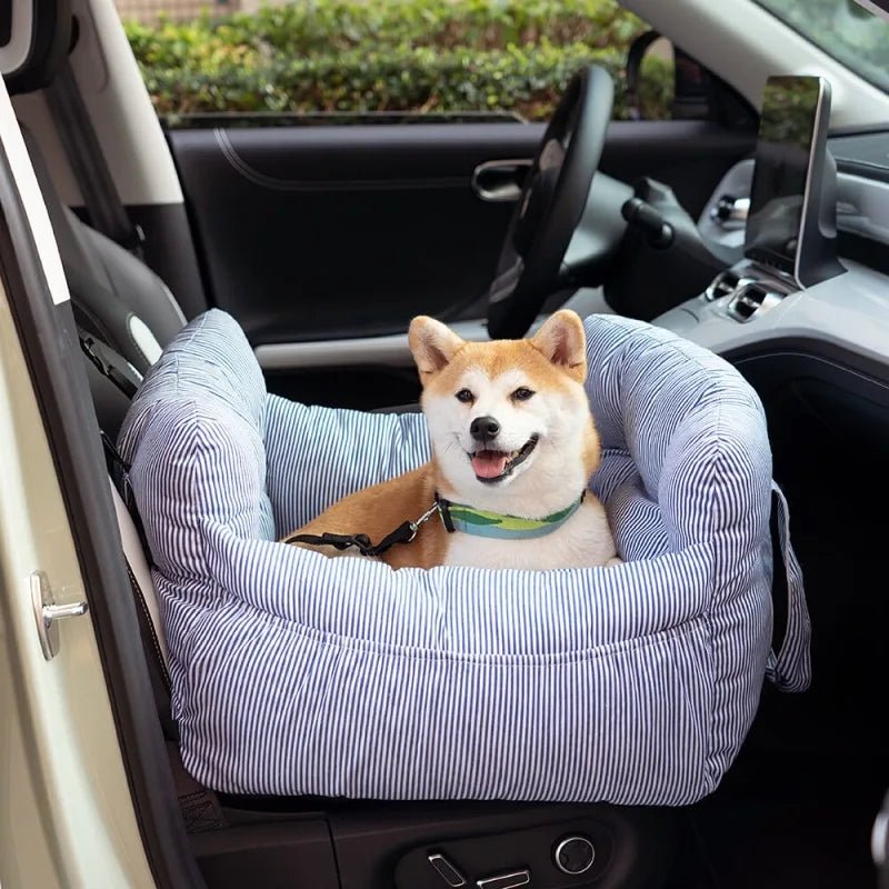 Unique Stripe Dog Car Seat with Straps Soft Dog Booster Seat for Small Medium Large Dogs and Cats Pet Carrier Bag - Lily.sg Global Shopping