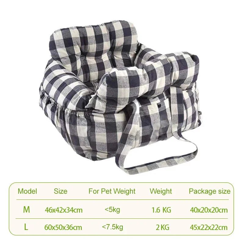 Unique Stripe Dog Car Seat with Straps Soft Dog Booster Seat for Small Medium Large Dogs and Cats Pet Carrier Bag - Lily.sg Global Shopping