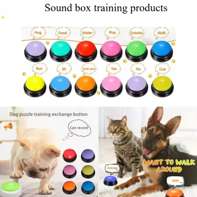 Voice Recording Button Pet Toys Dog Buttons for Communication Pet Training Buzzer Recordable Talking Button Intelligence Dog Toy - Lily.sg Global Shopping