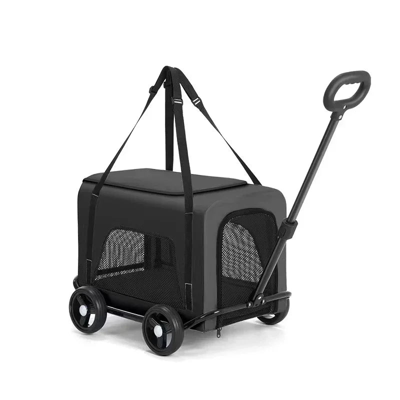 Wholesale Lightweight 4 - Wheel Pet Travel Trolley Detachable Dog Stroller Pet Carrier Bag for Cats and Dogs - Lily.sg Global Shopping