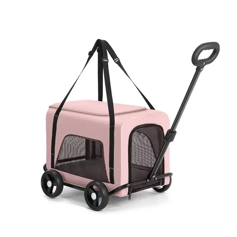 Wholesale Lightweight 4 - Wheel Pet Travel Trolley Detachable Dog Stroller Pet Carrier Bag for Cats and Dogs - Lily.sg Global Shopping