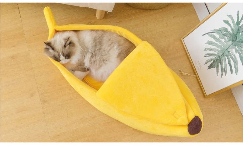 Winter Banana Cat Bed House Funny Cute Cozy Cat Mat Beds Warm Durable Portable Pet Basket Kennel Dog Cushion Cat Supplies winter - Lily.sg Global Shopping