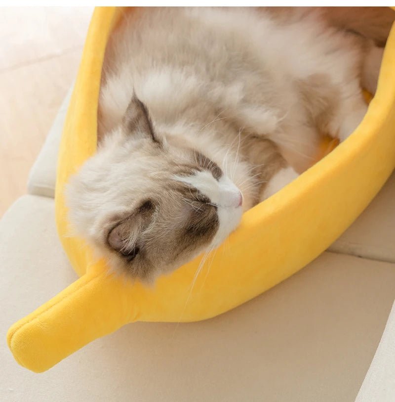 Winter Banana Cat Bed House Funny Cute Cozy Cat Mat Beds Warm Durable Portable Pet Basket Kennel Dog Cushion Cat Supplies winter - Lily.sg Global Shopping