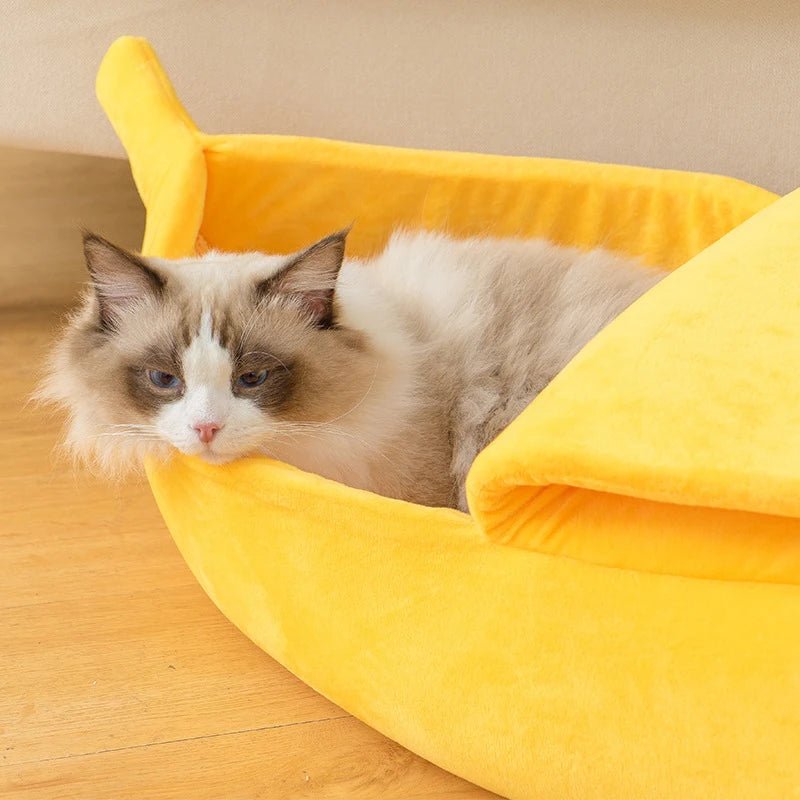 Winter Banana Cat Bed House Funny Cute Cozy Cat Mat Beds Warm Durable Portable Pet Basket Kennel Dog Cushion Cat Supplies winter - Lily.sg Global Shopping