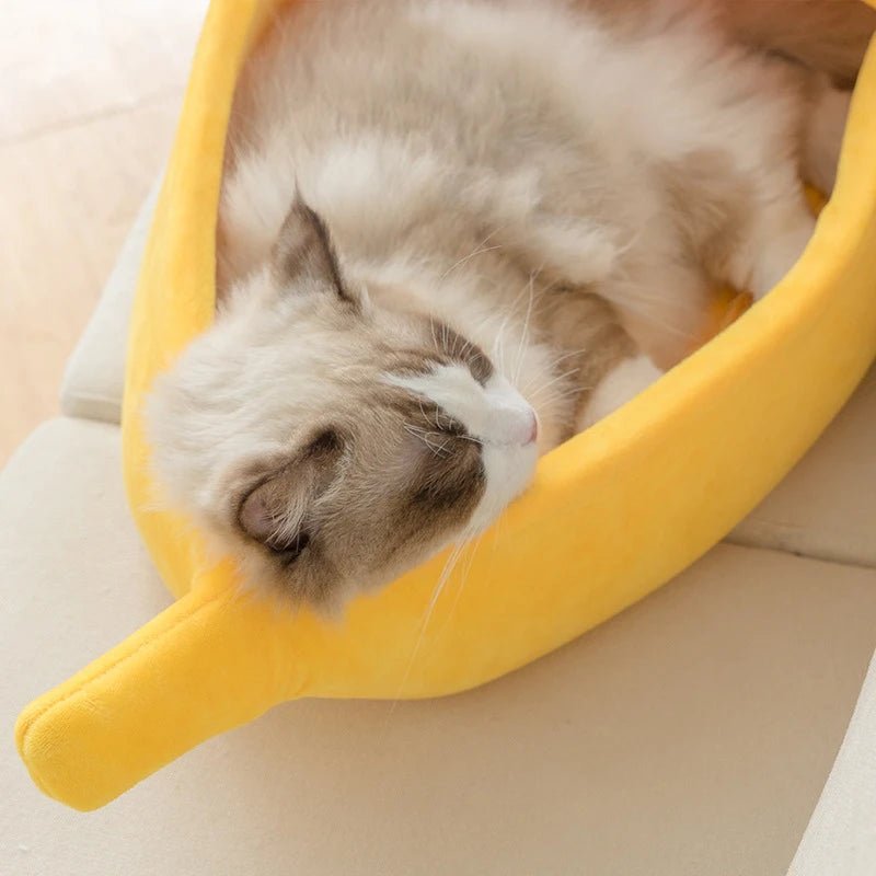 Winter Banana Cat Bed House Funny Cute Cozy Cat Mat Beds Warm Durable Portable Pet Basket Kennel Dog Cushion Cat Supplies winter - Lily.sg Global Shopping
