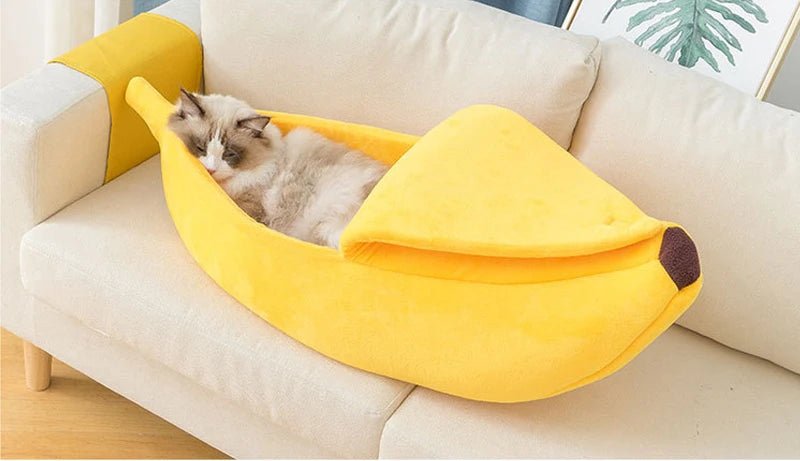 Winter Banana Cat Bed House Funny Cute Cozy Cat Mat Beds Warm Durable Portable Pet Basket Kennel Dog Cushion Cat Supplies winter - Lily.sg Global Shopping
