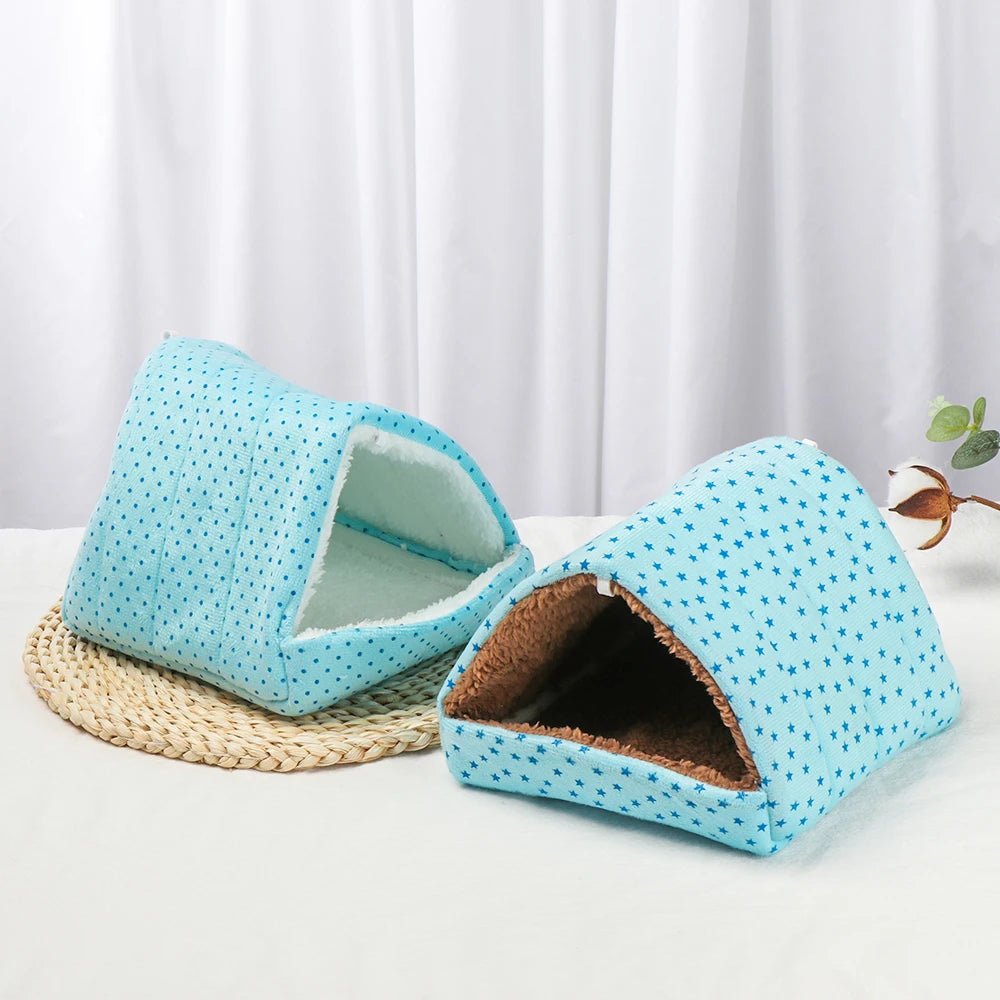 Winter Cute Cartoon Rabbit Squirrel Mini Cage Guinea Pig Nest Small Animal Mice Rat Pet Sleeping Bed Hamster House Warm Soft Mat - Lily.sg Global Shopping