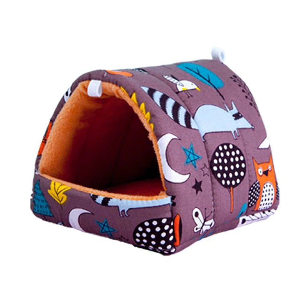 Winter Cute Cartoon Rabbit Squirrel Mini Cage Guinea Pig Nest Small Animal Mice Rat Pet Sleeping Bed Hamster House Warm Soft Mat - Lily.sg Global Shopping
