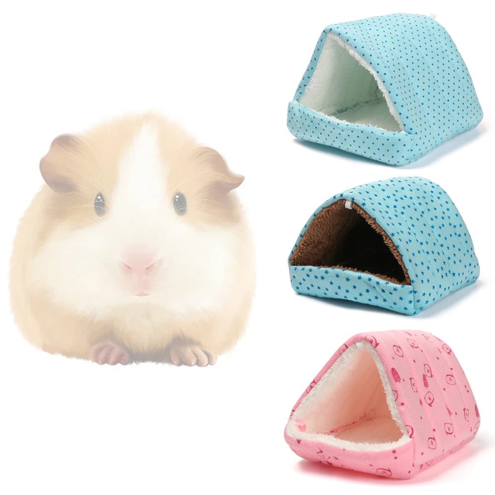 Winter Cute Cartoon Rabbit Squirrel Mini Cage Guinea Pig Nest Small Animal Mice Rat Pet Sleeping Bed Hamster House Warm Soft Mat - Lily.sg Global Shopping