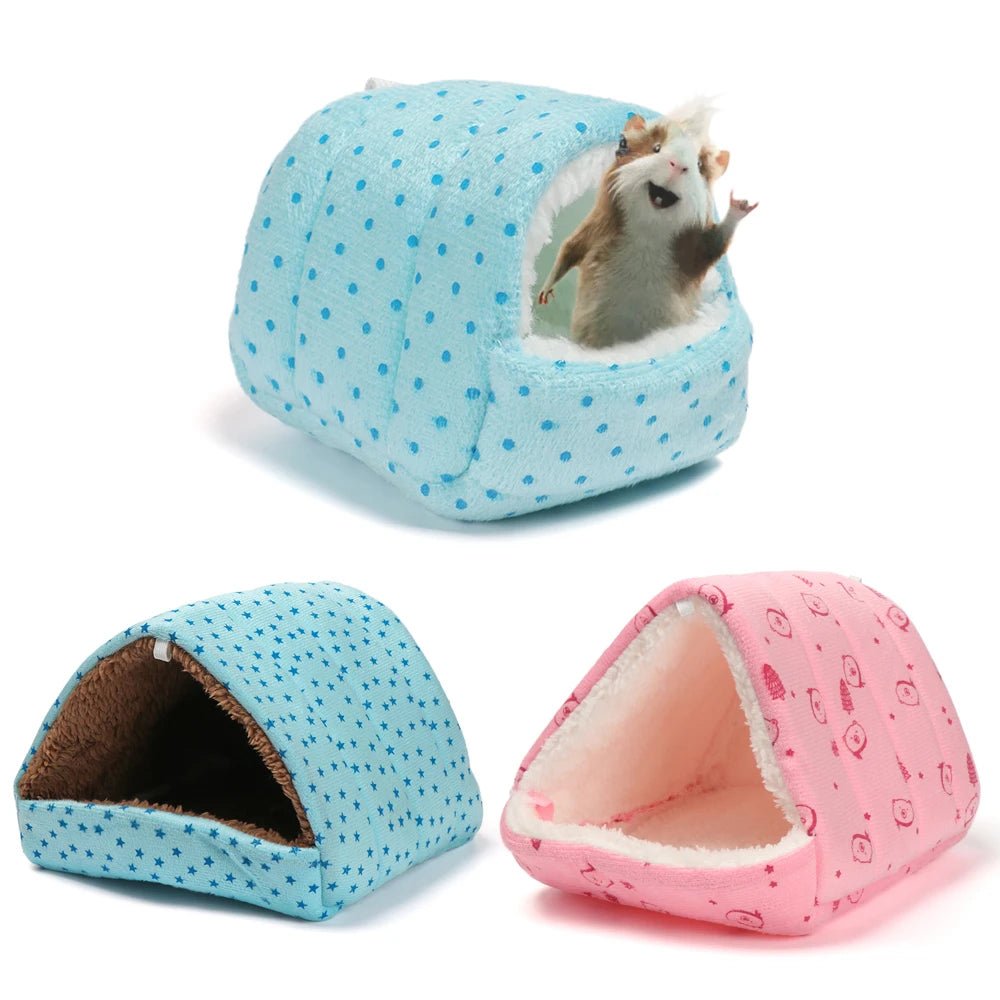 Winter Cute Cartoon Rabbit Squirrel Mini Cage Guinea Pig Nest Small Animal Mice Rat Pet Sleeping Bed Hamster House Warm Soft Mat - Lily.sg Global Shopping