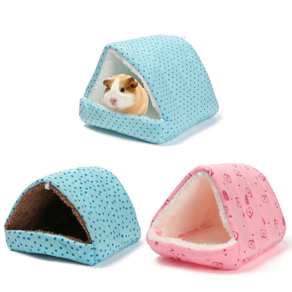 Winter Cute Cartoon Rabbit Squirrel Mini Cage Guinea Pig Nest Small Animal Mice Rat Pet Sleeping Bed Hamster House Warm Soft Mat - Lily.sg Global Shopping