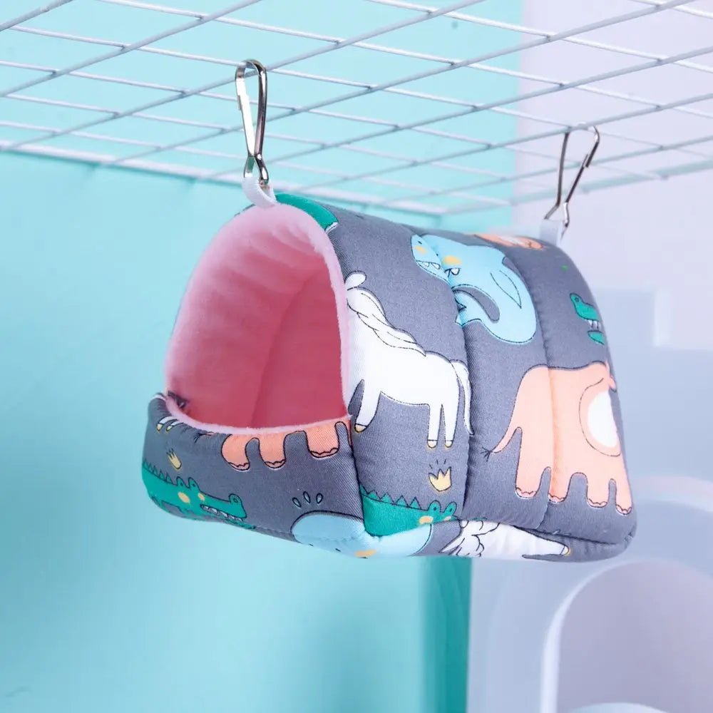 Winter Cute Cartoon Rabbit Squirrel Mini Cage Guinea Pig Nest Small Animal Mice Rat Pet Sleeping Bed Hamster House Warm Soft Mat - Lily.sg Global Shopping