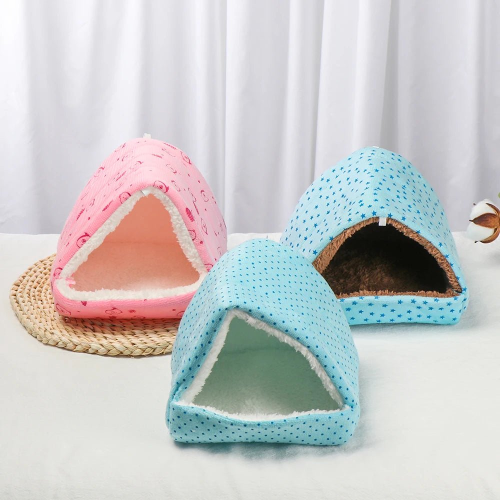Winter Cute Cartoon Rabbit Squirrel Mini Cage Guinea Pig Nest Small Animal Mice Rat Pet Sleeping Bed Hamster House Warm Soft Mat - Lily.sg Global Shopping
