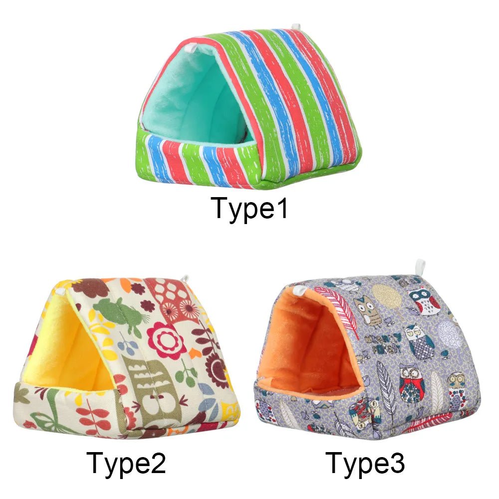 Winter Cute Cartoon Rabbit Squirrel Mini Cage Guinea Pig Nest Small Animal Mice Rat Pet Sleeping Bed Hamster House Warm Soft Mat - Lily.sg Global Shopping