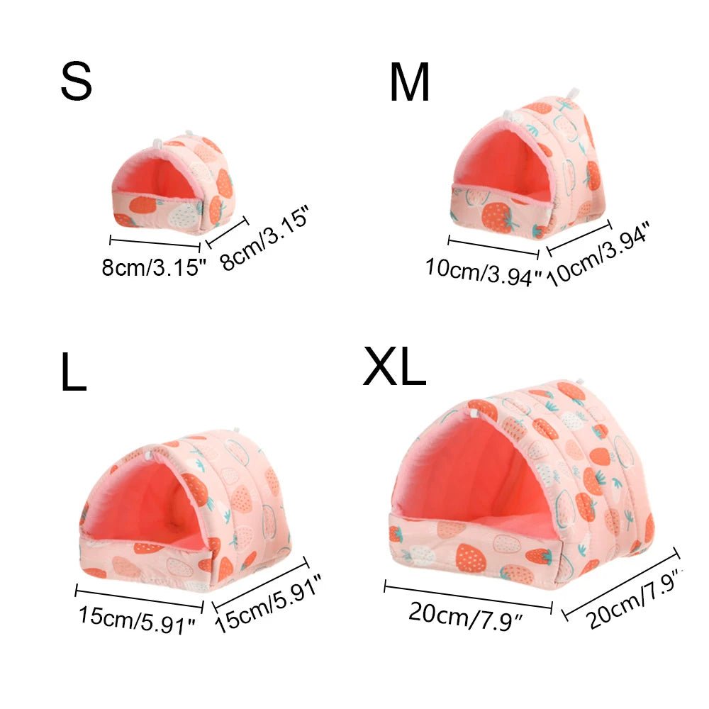 Winter Cute Cartoon Rabbit Squirrel Mini Cage Guinea Pig Nest Small Animal Mice Rat Pet Sleeping Bed Hamster House Warm Soft Mat - Lily.sg Global Shopping