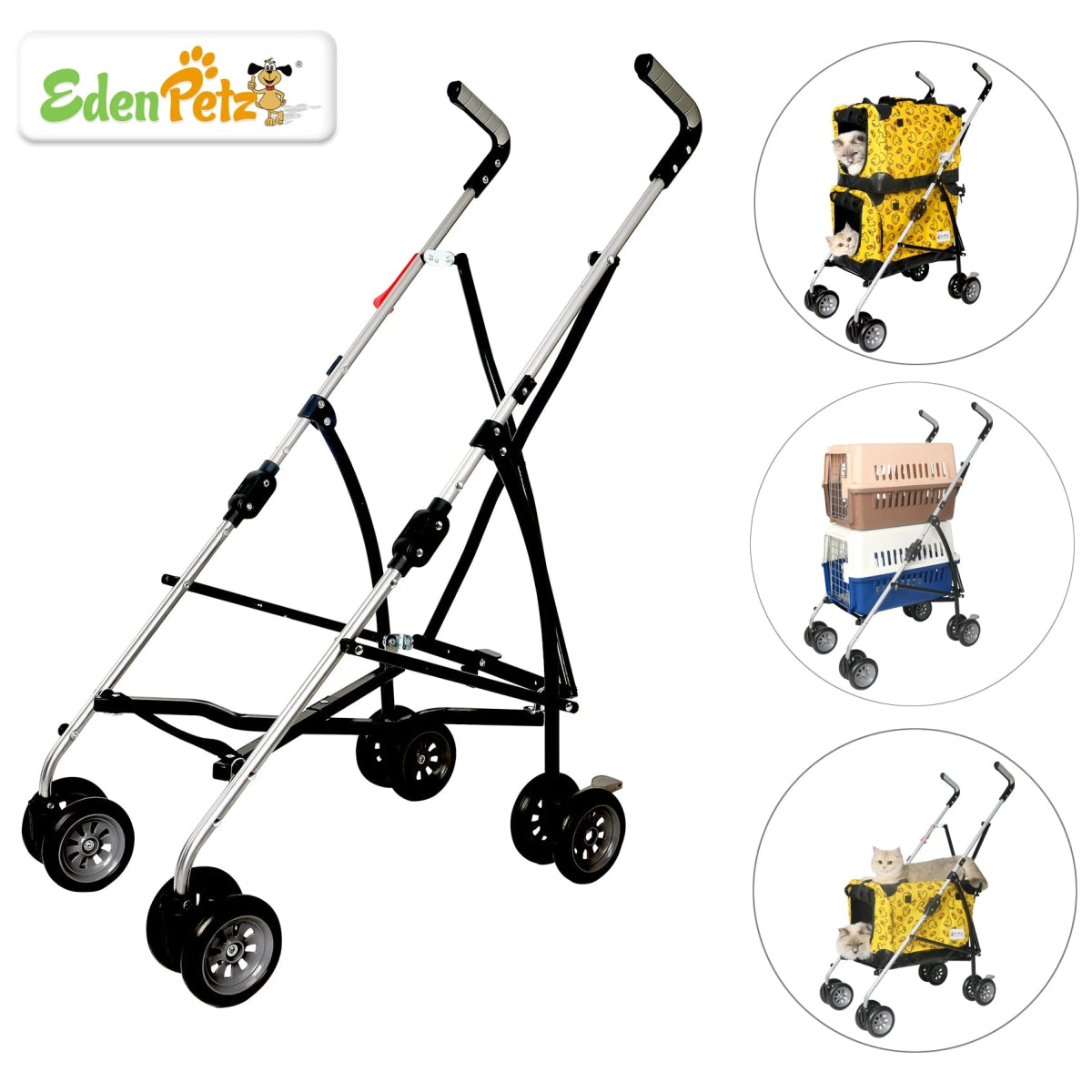 Winter Pet Stroller Frame For Car Seat Bag Simple Foldable Trolley Transport Multifunction Cat Dog Stroller - Lily.sg Global Shopping