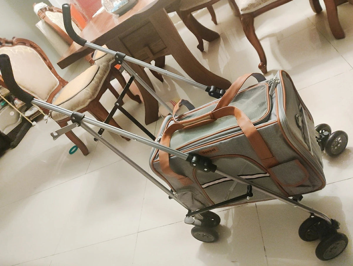 Winter Pet Stroller Frame For Car Seat Bag Simple Foldable Trolley Transport Multifunction Cat Dog Stroller - Lily.sg Global Shopping