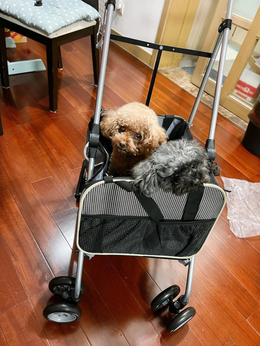 Winter Pet Stroller Frame For Car Seat Bag Simple Foldable Trolley Transport Multifunction Cat Dog Stroller - Lily.sg Global Shopping