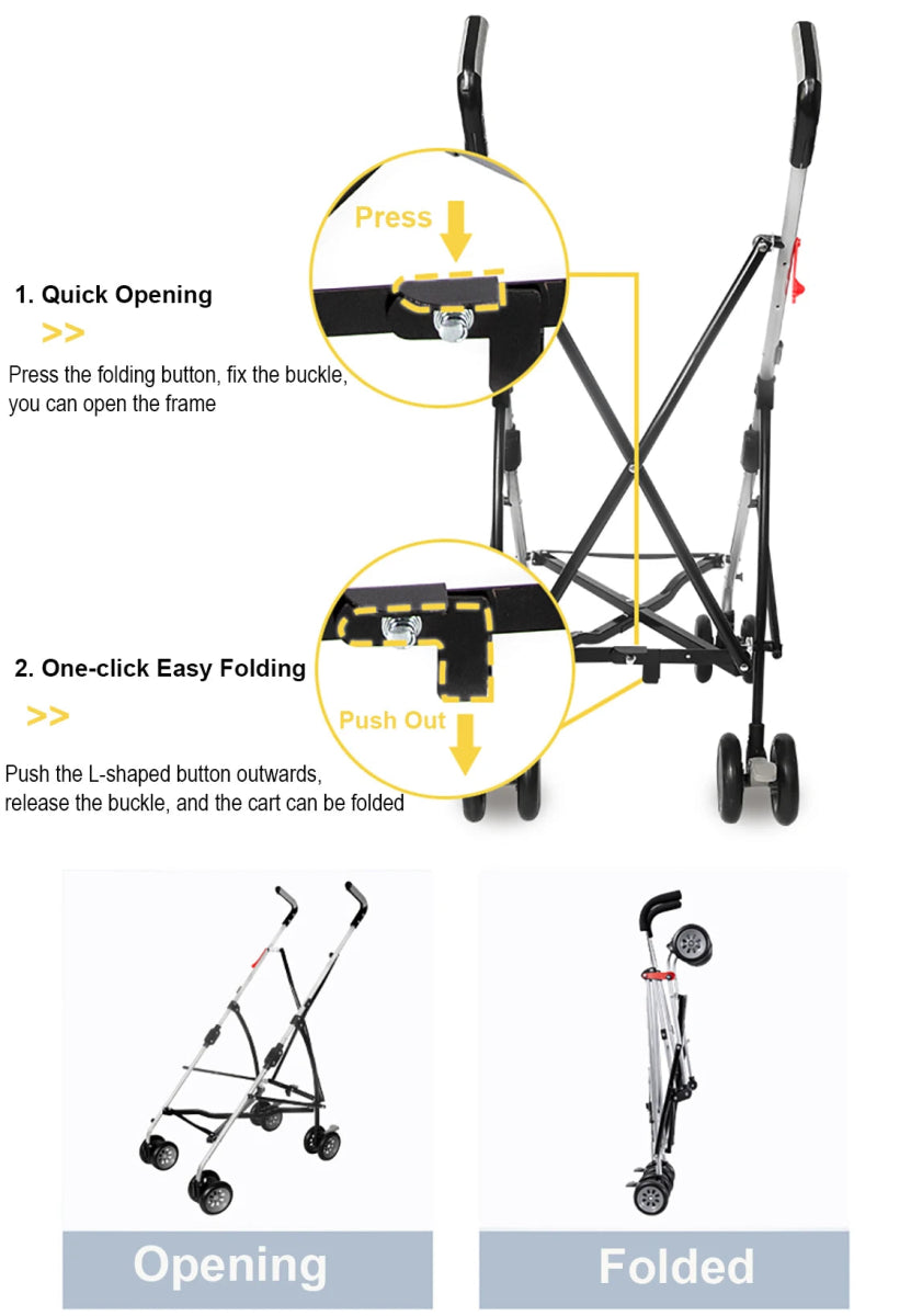 Winter Pet Stroller Frame For Car Seat Bag Simple Foldable Trolley Transport Multifunction Cat Dog Stroller - Lily.sg Global Shopping